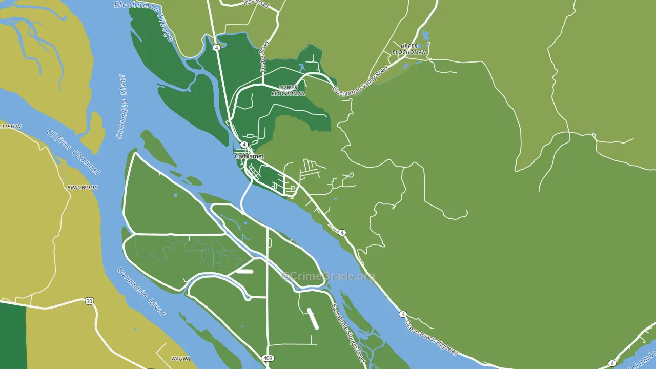 Cathlamet, WA Map of Vandalism Rates