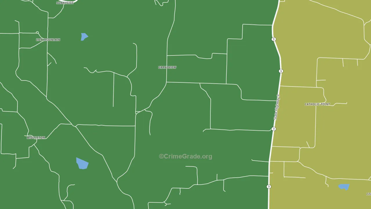 Catholic Point, AR Map of Vandalism Rates