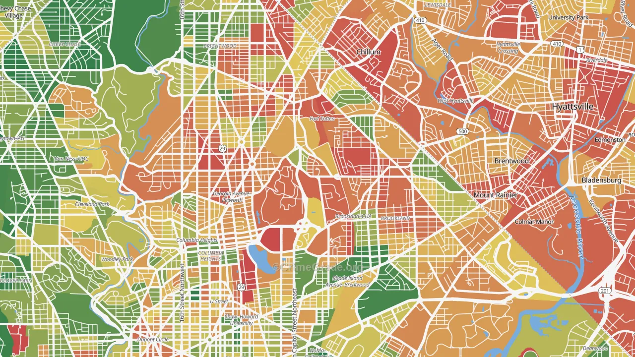 Catholic University-Brookland, Washington, DC Map of Vandalism Rates