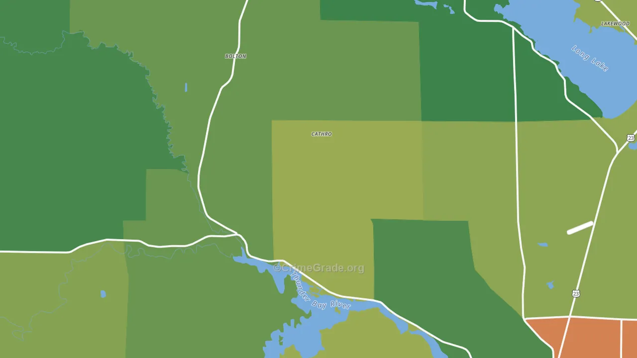 Cathro, MI Map of Vandalism Rates