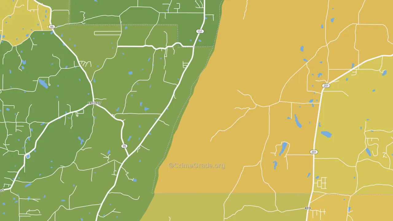 Catlett, GA Map of Vandalism Rates