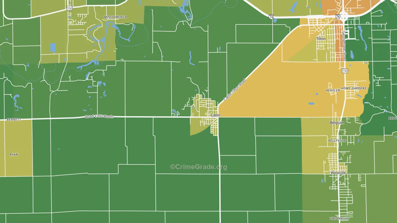 Catlin, IL Map of Vandalism Rates