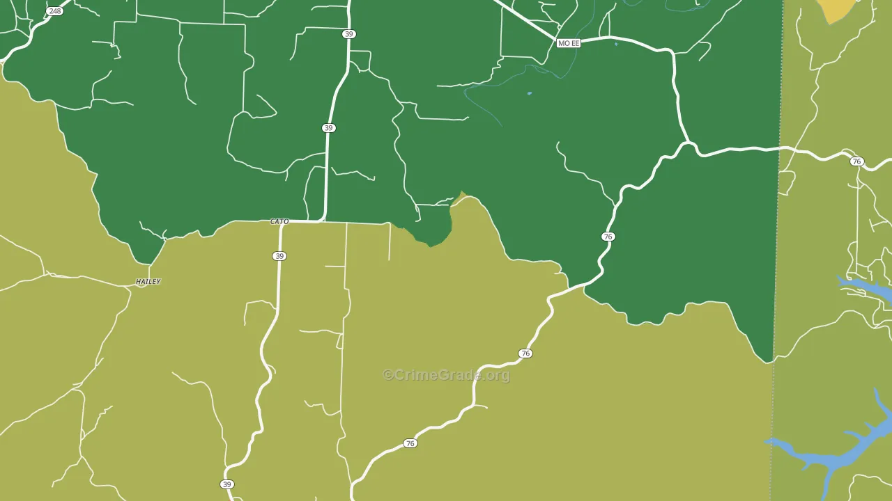 Cato, MO Map of Vandalism Rates