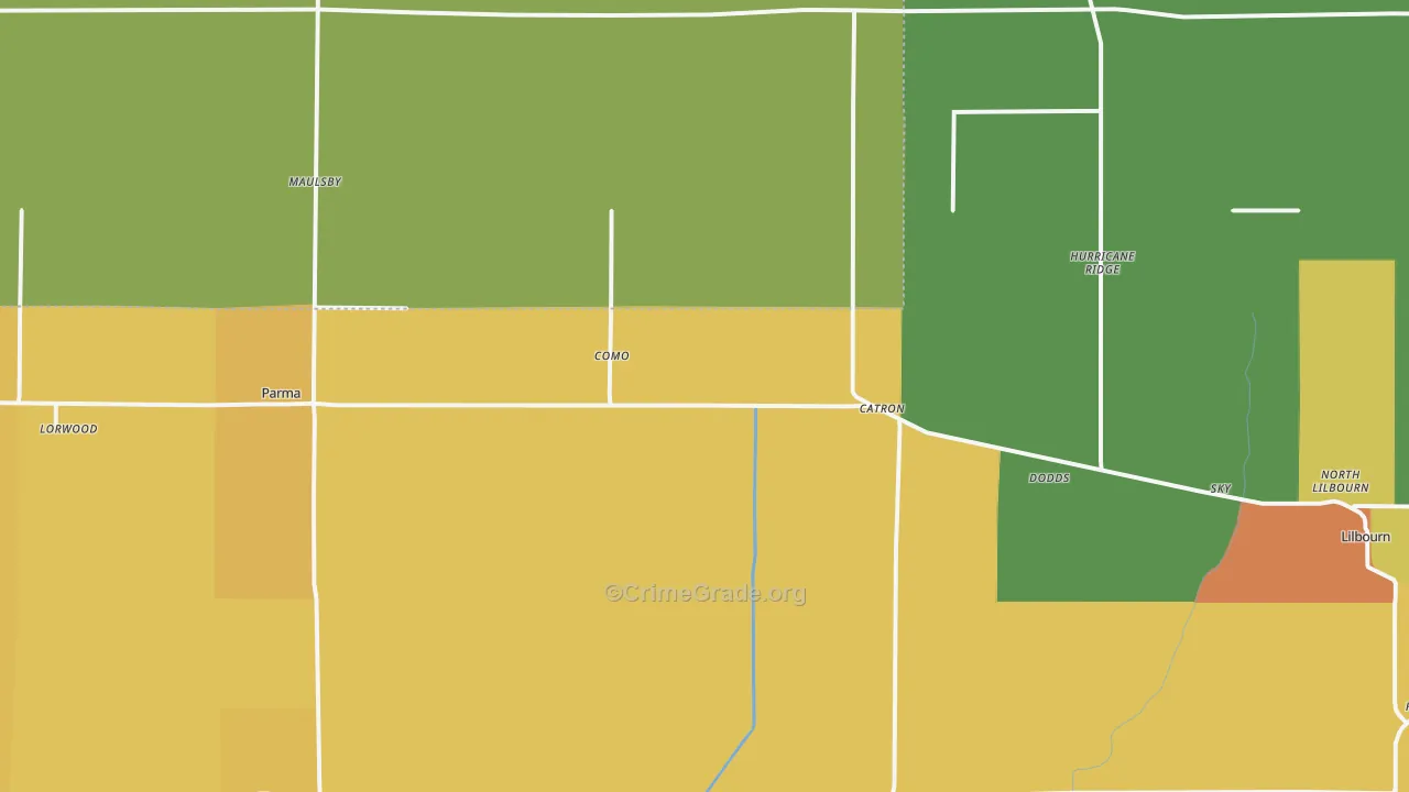 Catron, MO Map of Vandalism Rates