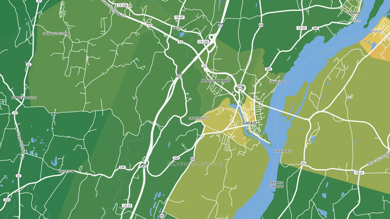 Catskill, NY Map of Vandalism Rates