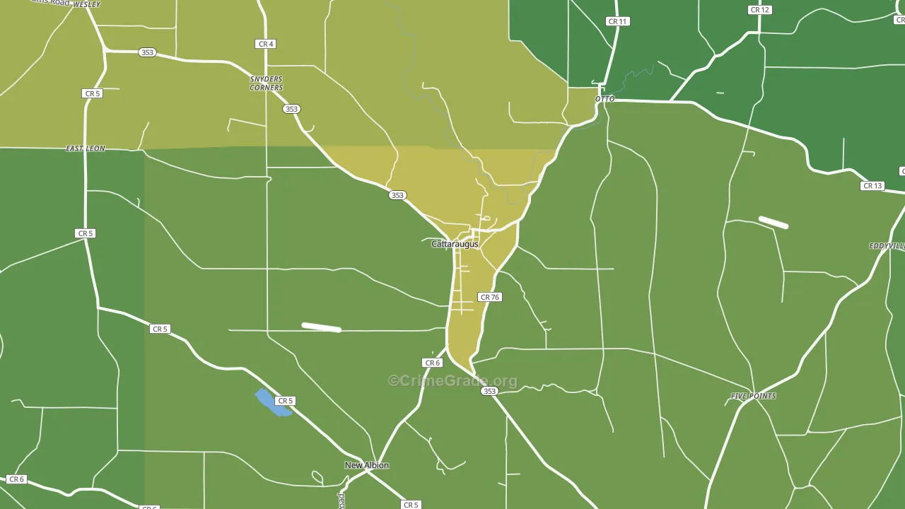 Cattaraugus, NY Map of Vandalism Rates