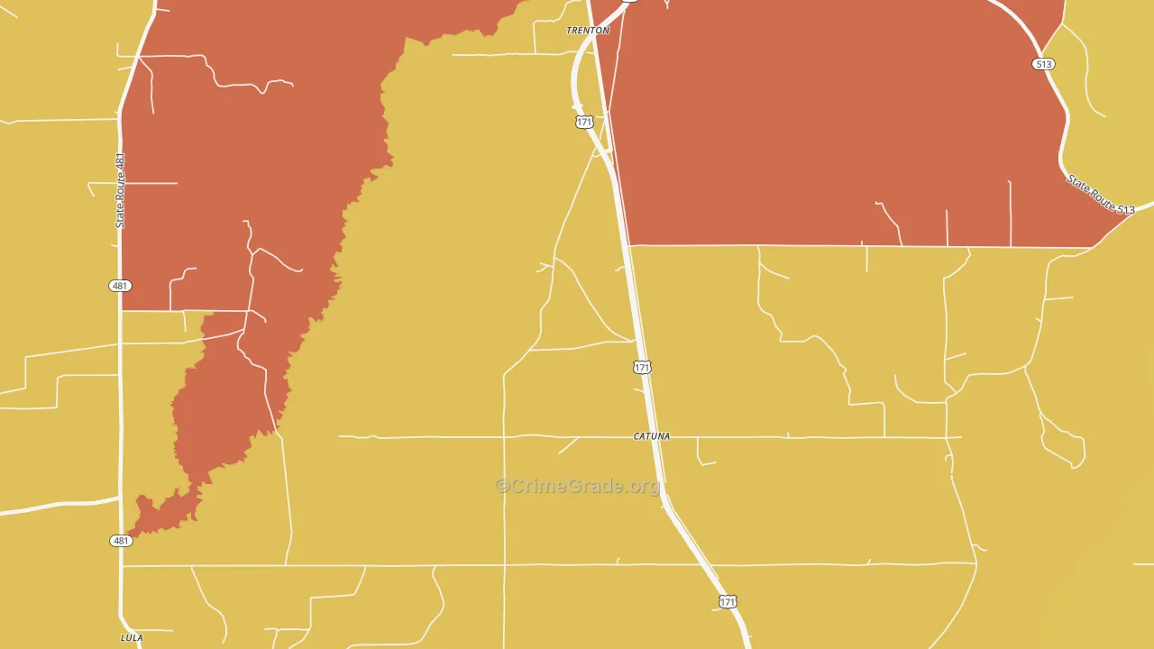 Catuna, LA Map of Vandalism Rates