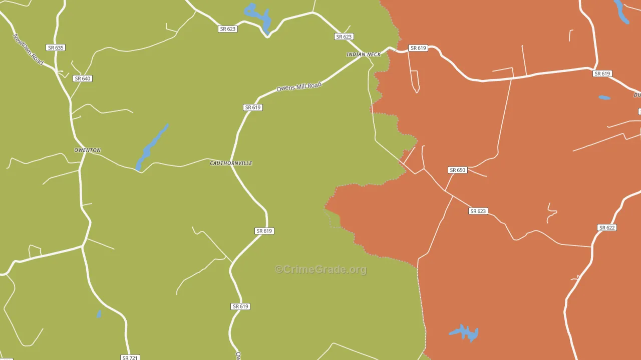 Cauthornville, VA Map of Vandalism Rates