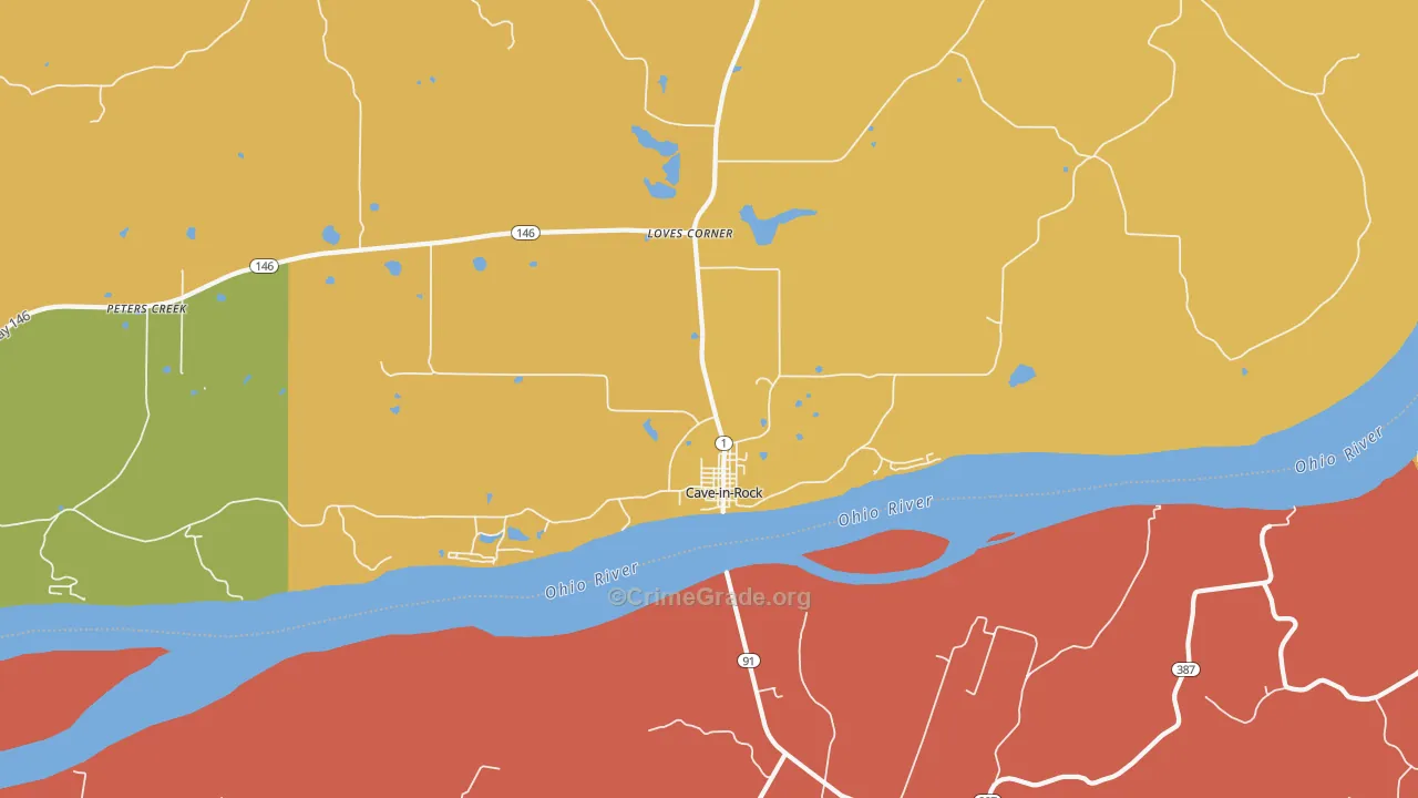 Cave In Rock, IL Map of Vandalism Rates