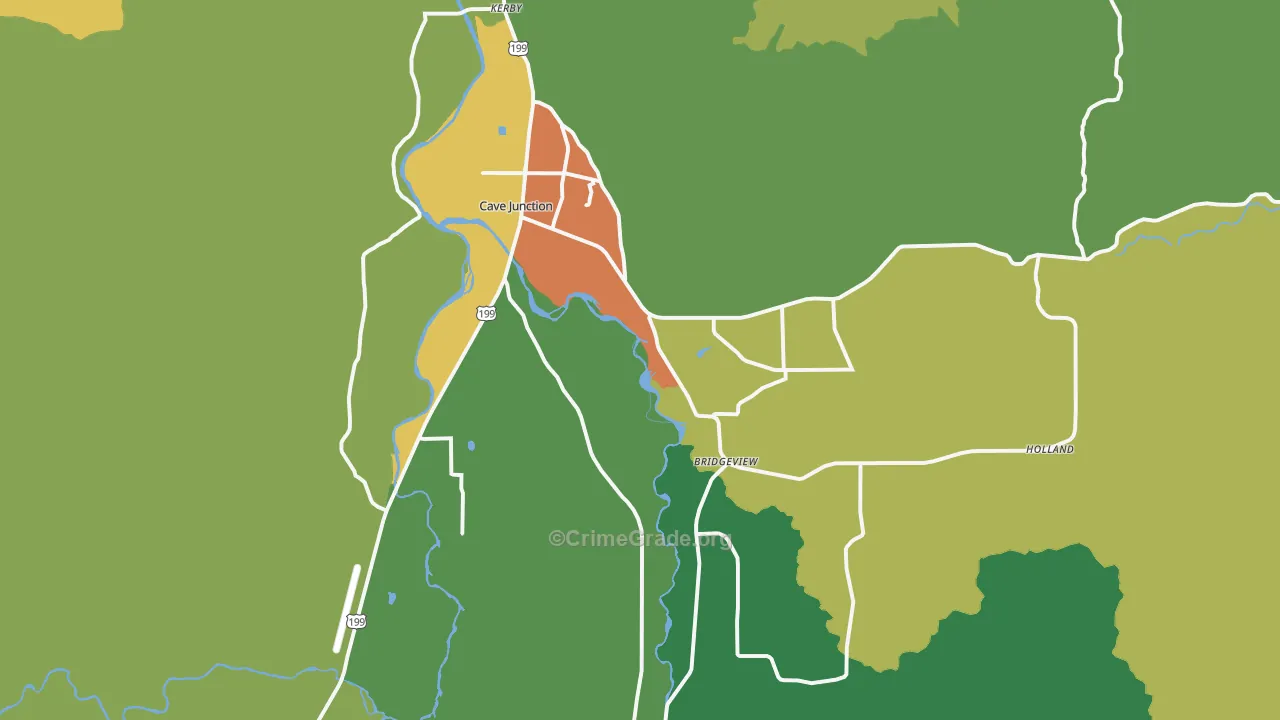 Cave Junction, OR Map of Vandalism Rates