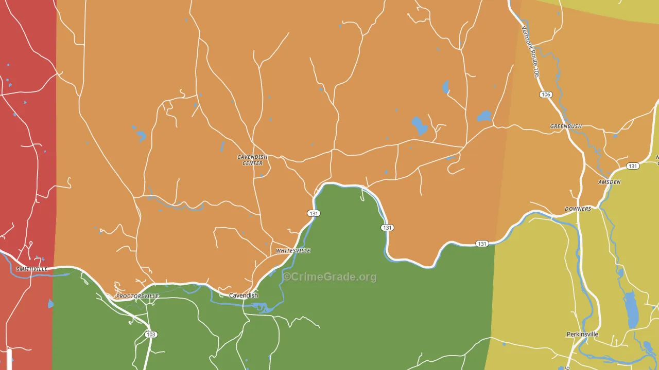 Cavendish, VT Map of Vandalism Rates