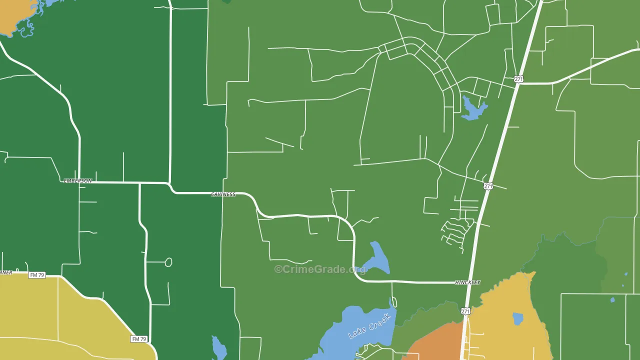 Cavines, TX Map of Vandalism Rates