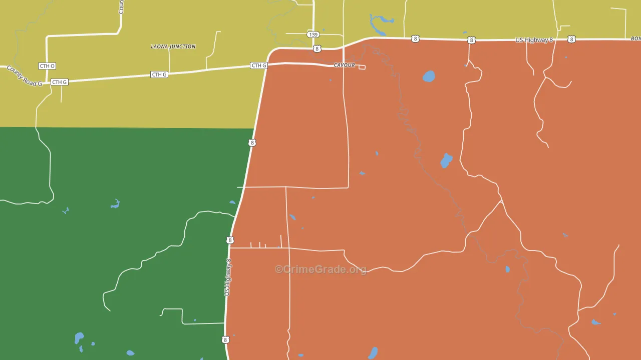 Cavour, WI Map of Vandalism Rates