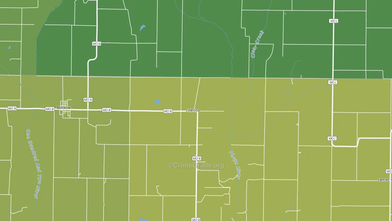 Cawood, MO Map of Vandalism Rates