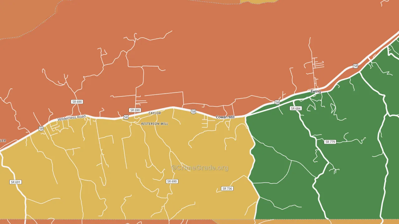 Caylor, VA Map of Vandalism Rates