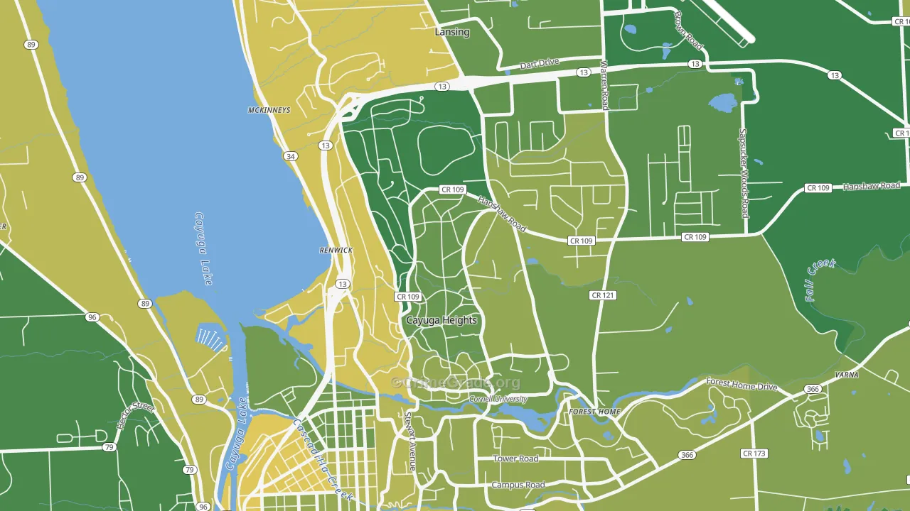 Cayuga Heights, NY Map of Vandalism Rates