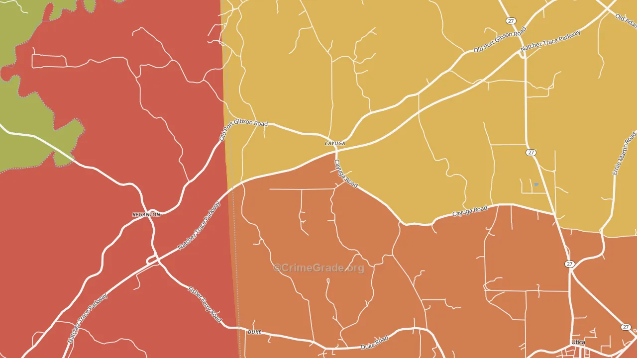 Cayuga, MS Map of Vandalism Rates