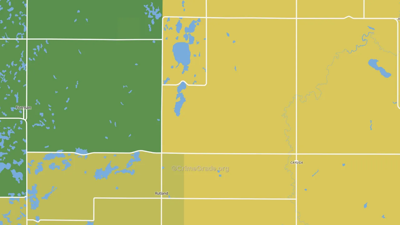 Cayuga, ND Map of Vandalism Rates