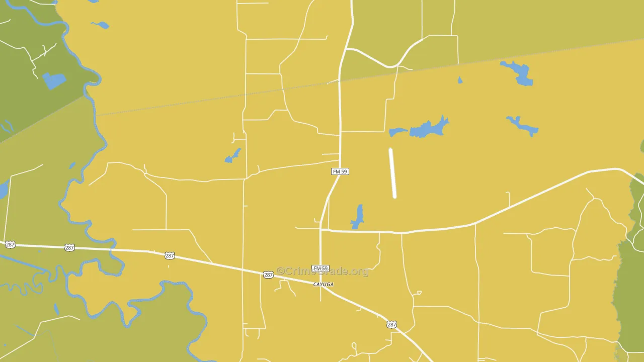 Cayuga, TX Map of Vandalism Rates