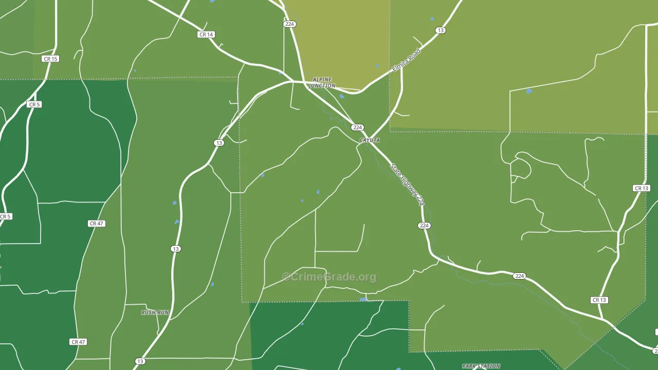 Cayuta, NY Map of Vandalism Rates