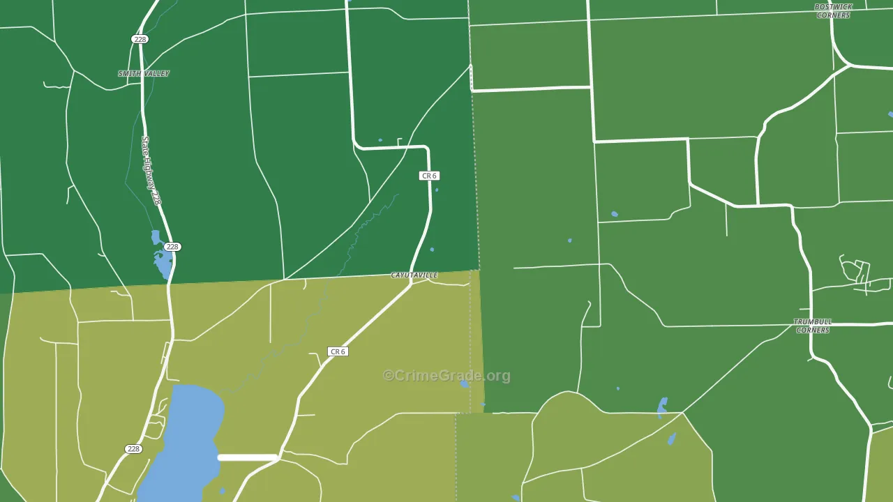 Cayutaville, NY Map of Vandalism Rates