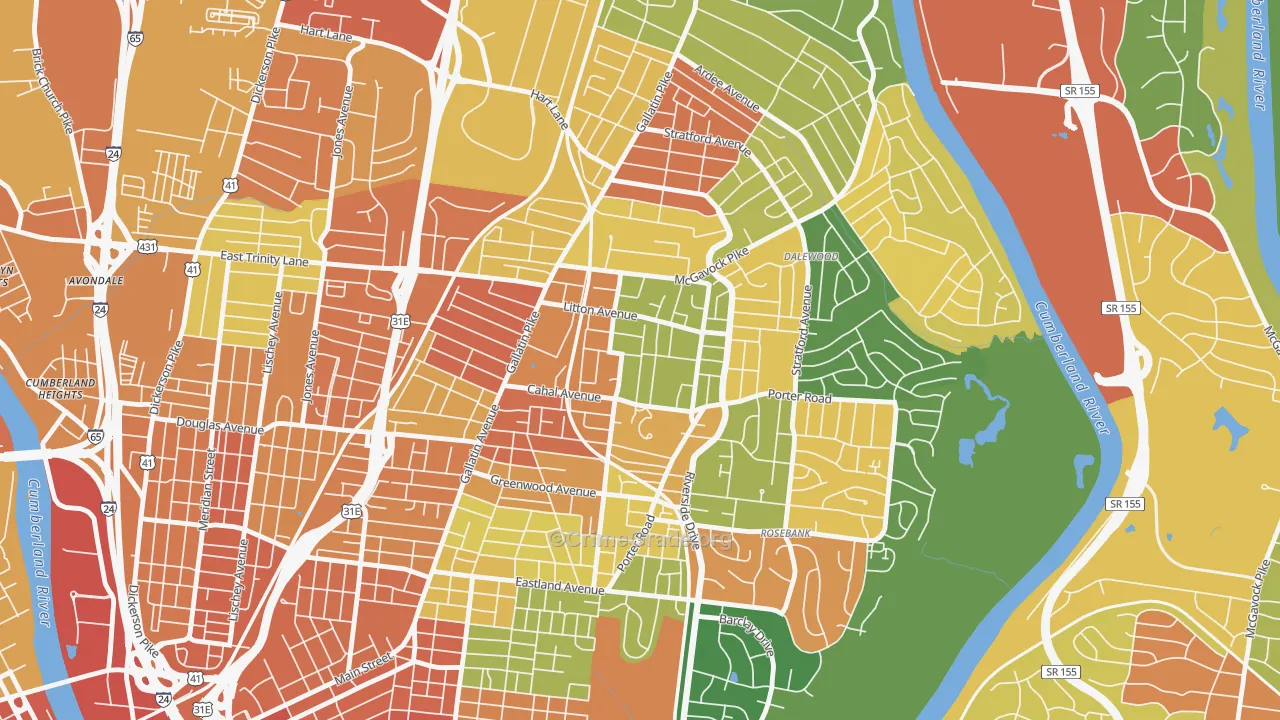 CCSI-South Inglewood, Nashville, TN Map of Vandalism Rates
