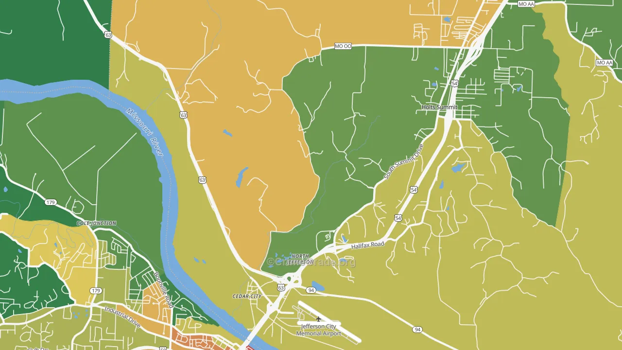 Cedar City, MO Map of Vandalism Rates