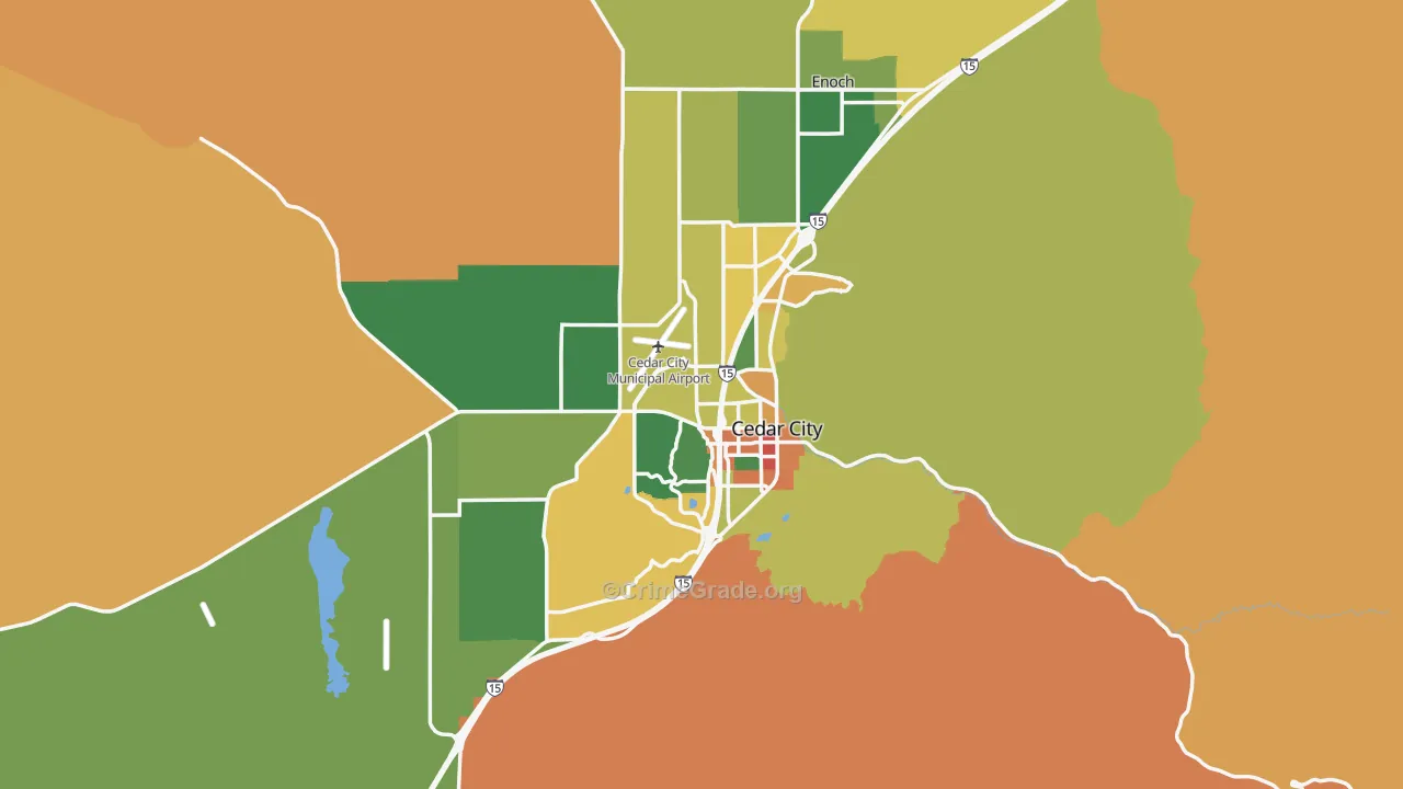 Cedar City, UT Map of Vandalism Rates
