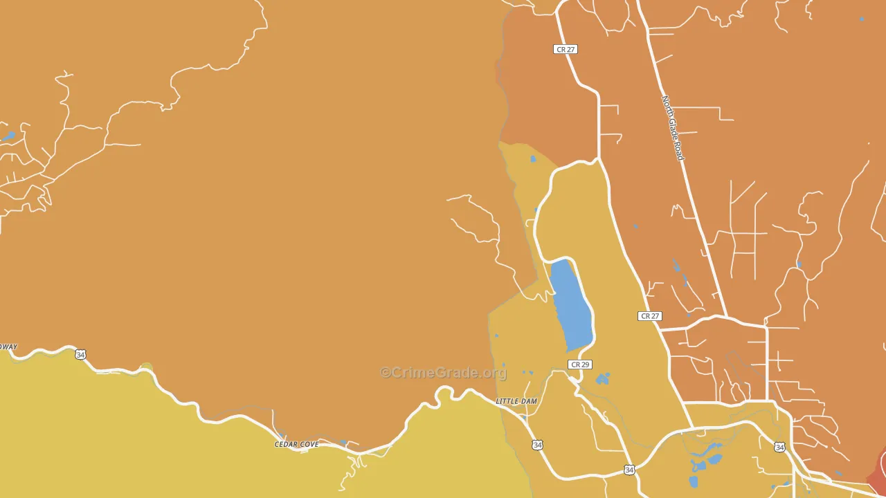 Cedar Cove, CO Map of Vandalism Rates