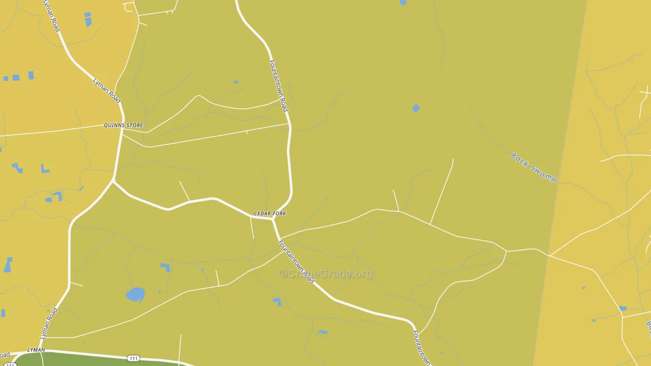 Cedar Fork, NC Map of Vandalism Rates