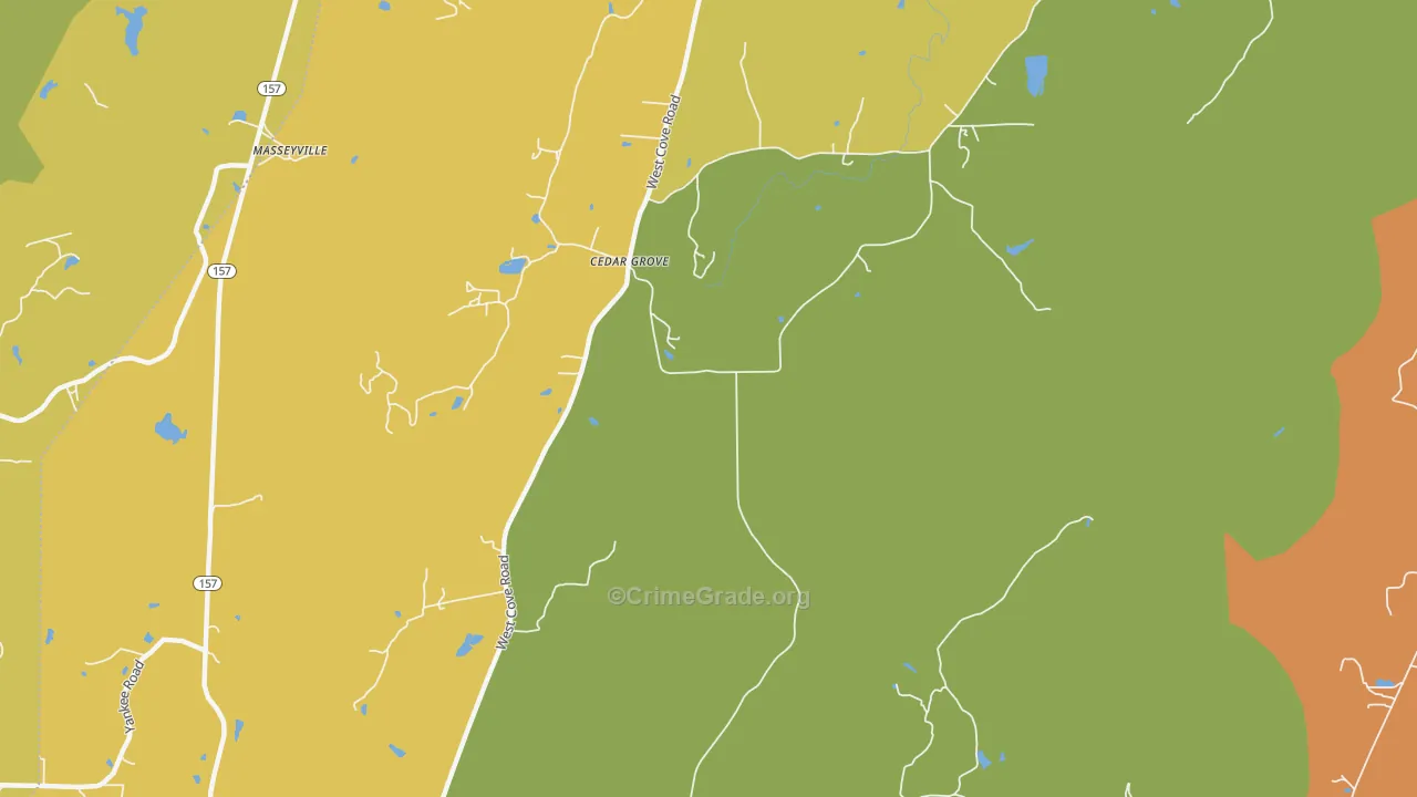 Cedar Grove, GA Map of Vandalism Rates