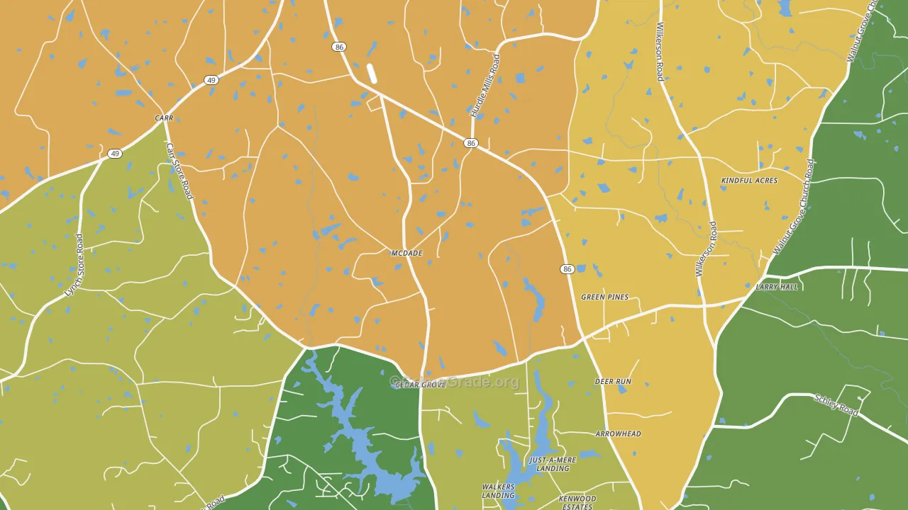 Cedar Grove, NC Map of Vandalism Rates