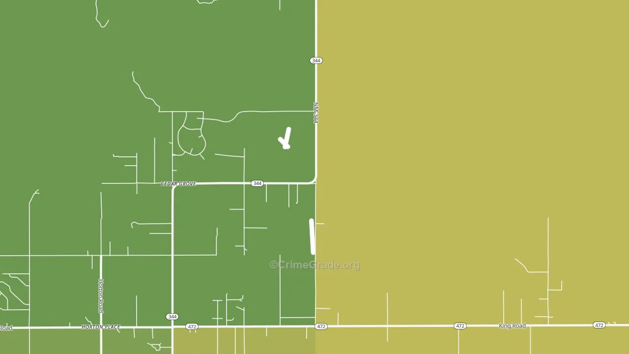 Cedar Grove, NM Map of Vandalism Rates
