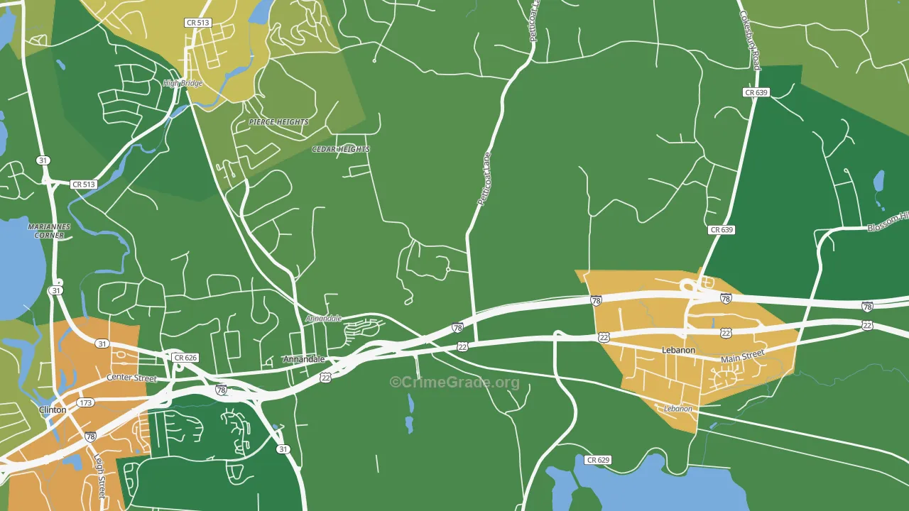 Cedar Heights, NJ Map of Vandalism Rates