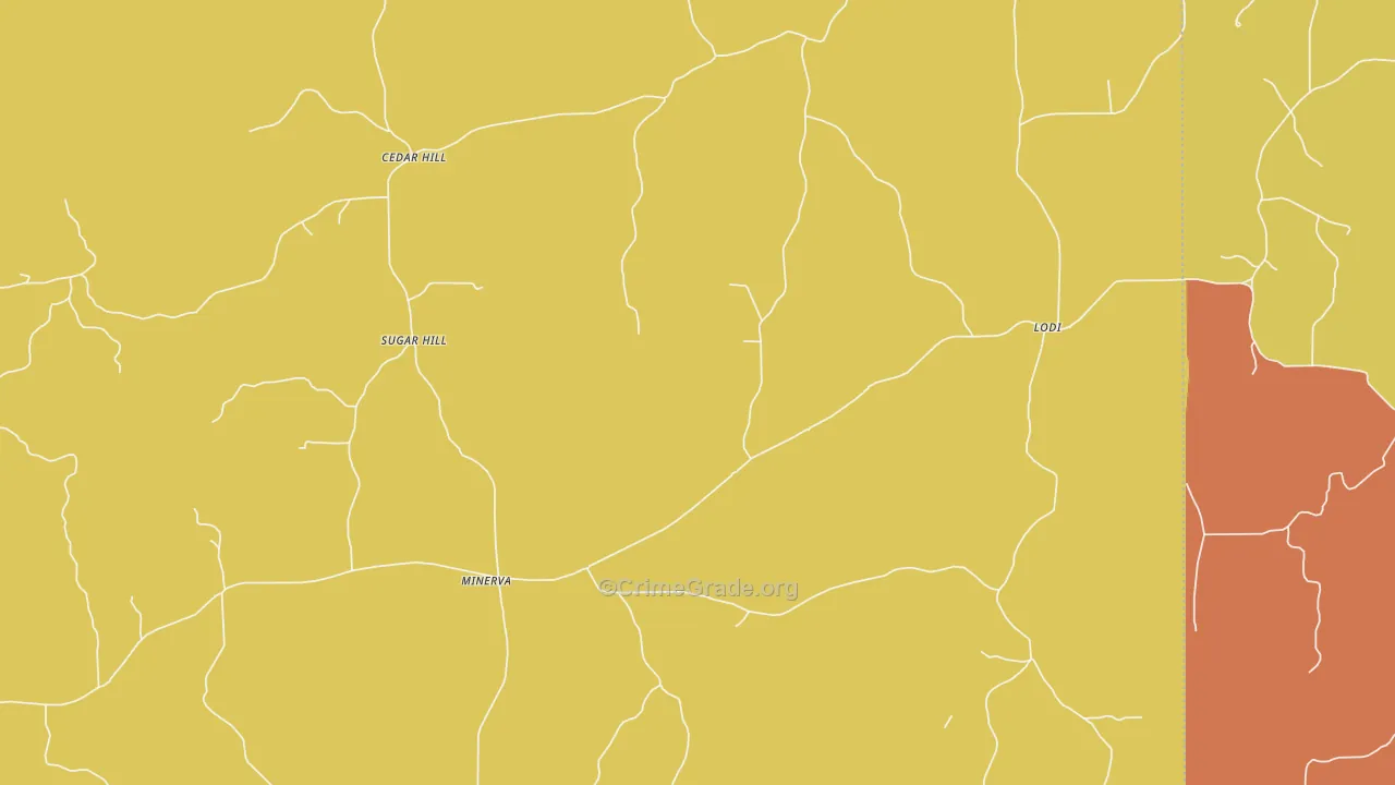 Cedar Hill, MS Map of Vandalism Rates