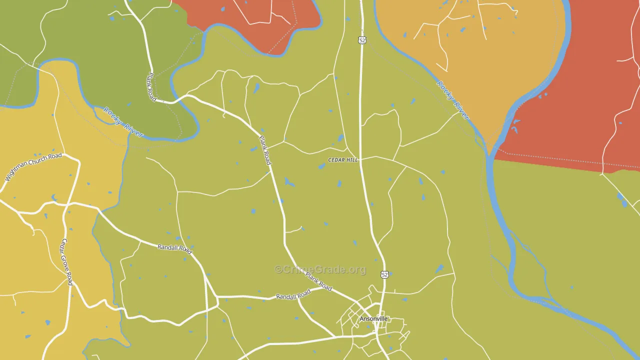 Cedar Hill, NC Map of Vandalism Rates