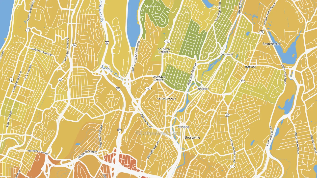 Cedar Knolls, Bronxville, NY Map of Vandalism Rates