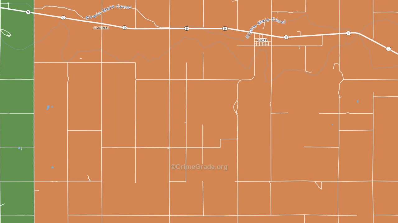 Cedar, KS Map of Vandalism Rates