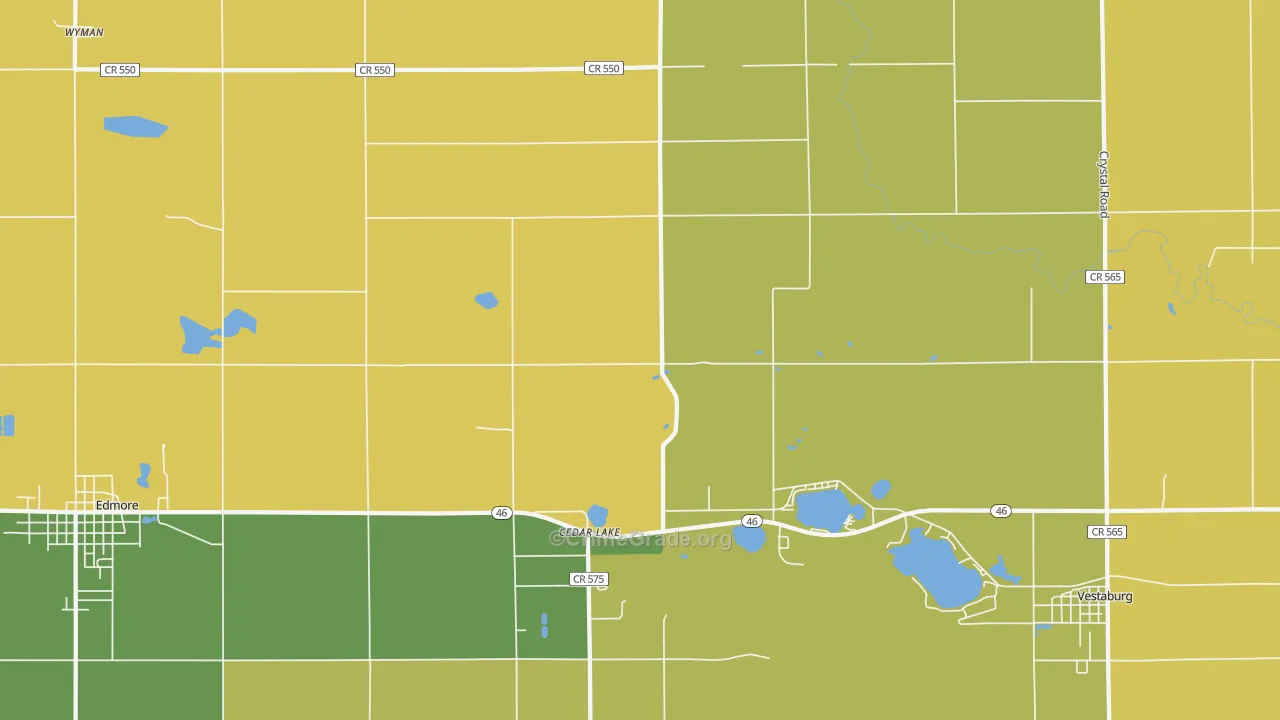 Cedar Lake, MI Map of Vandalism Rates