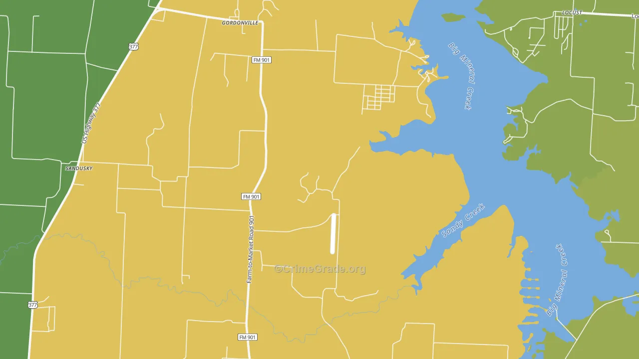 Cedar Mills, TX Map of Vandalism Rates