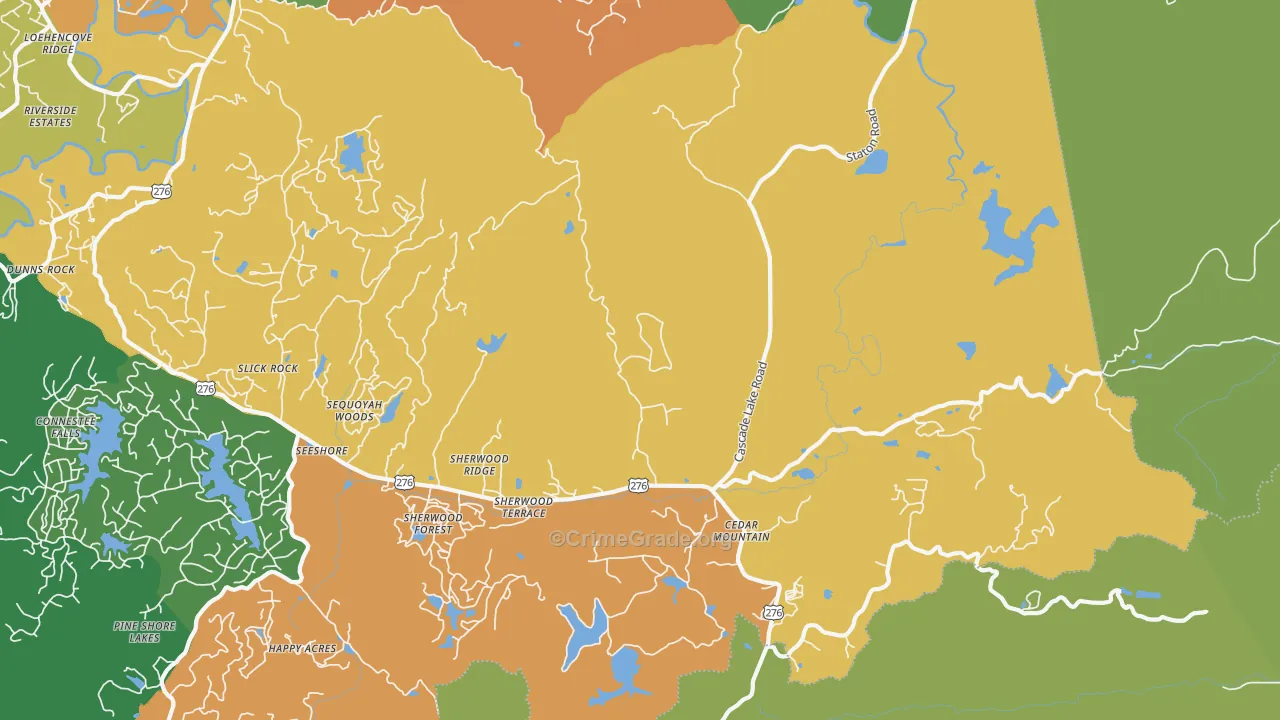 Cedar Mountain, NC Map of Vandalism Rates