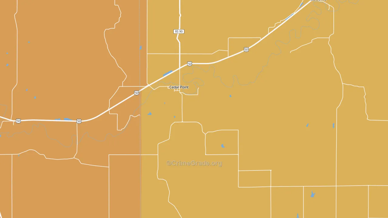 Cedar Point, KS Map of Vandalism Rates
