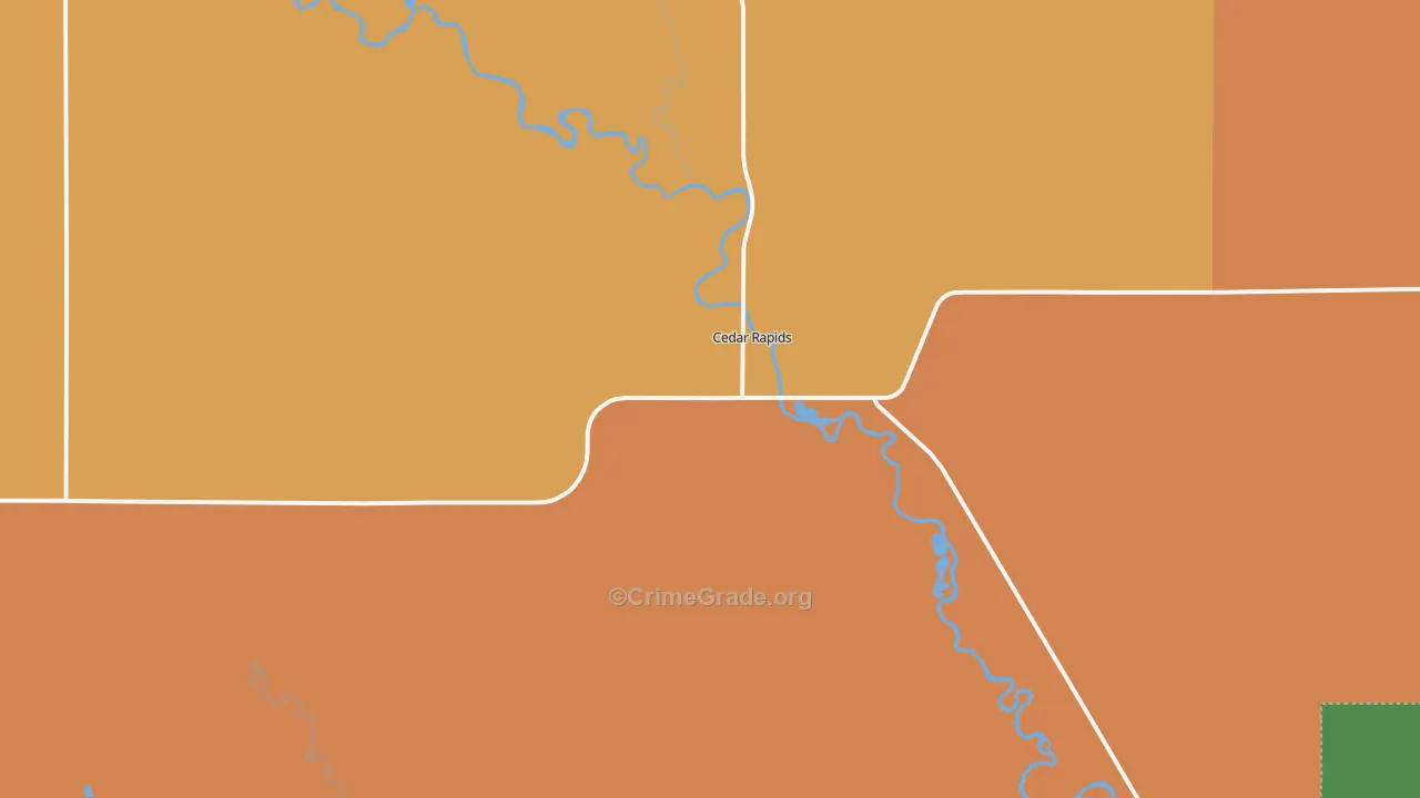 Cedar Rapids, NE Map of Vandalism Rates