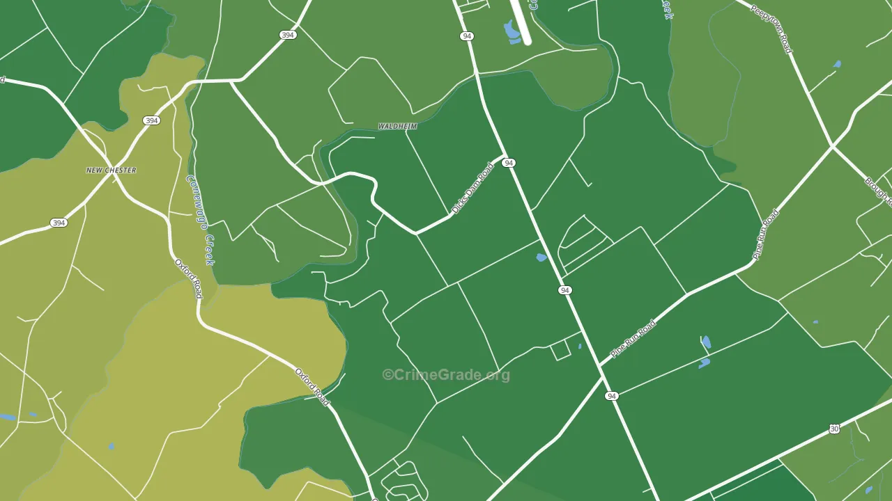 Cedar Ridge, PA Map of Vandalism Rates