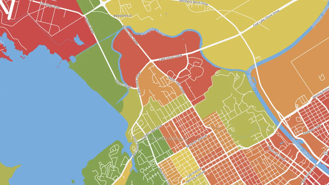 Cedar Ridge, Waco, TX Map of Vandalism Rates