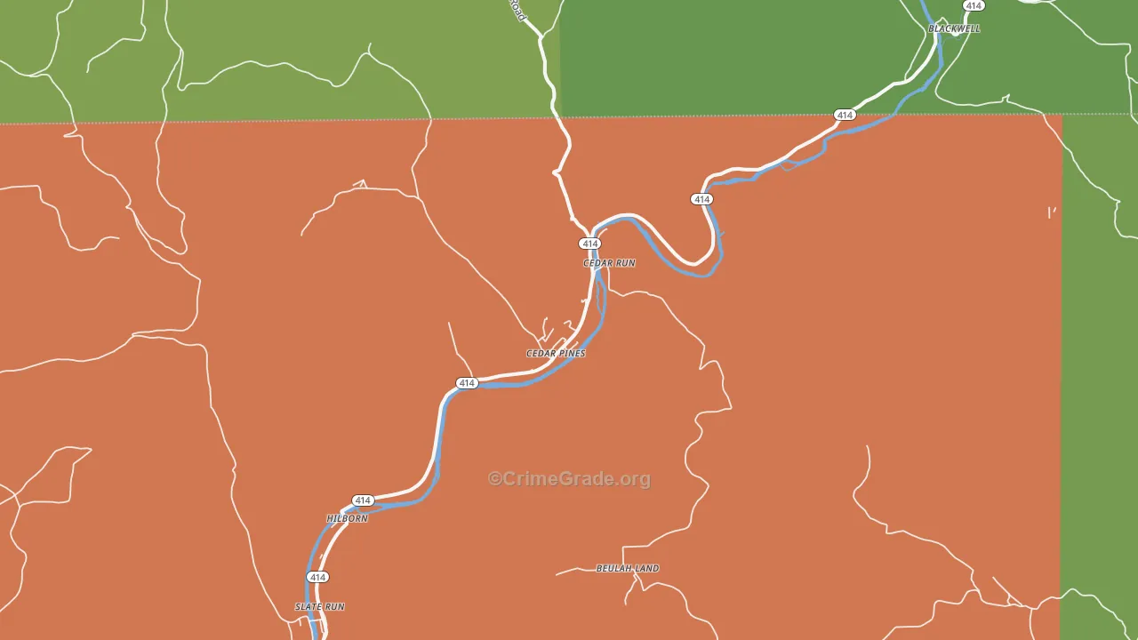 Cedar Run, PA Map of Vandalism Rates