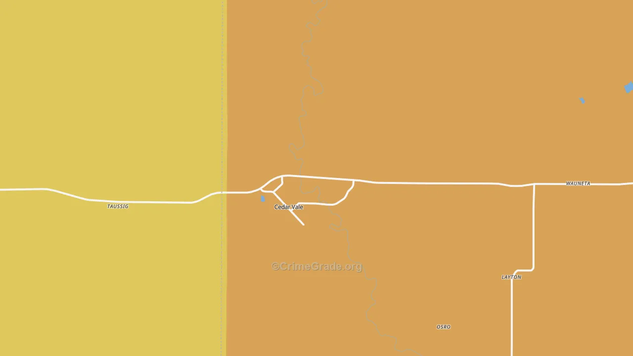 Cedar Vale, KS Map of Vandalism Rates