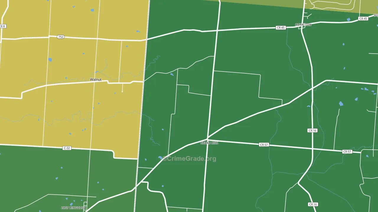 Cedarhill, OH Map of Vandalism Rates