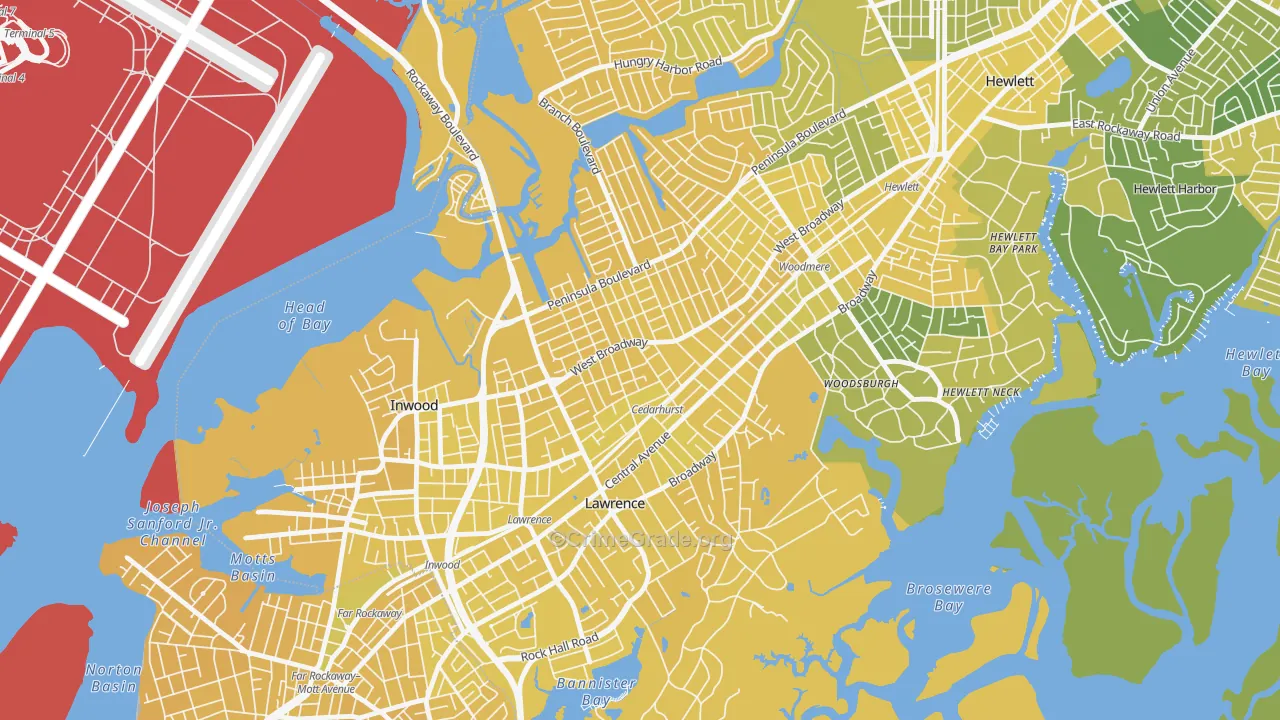 Cedarhurst, NY Map of Vandalism Rates