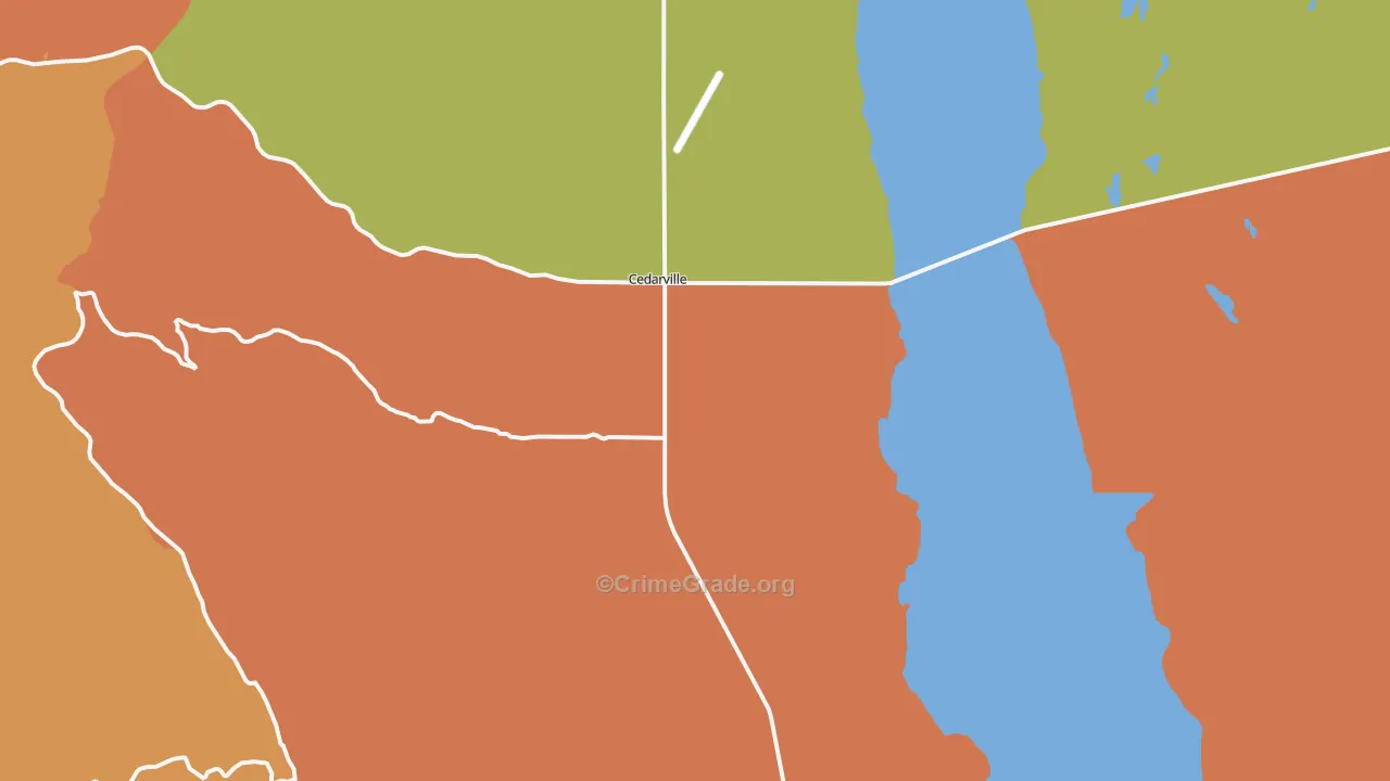 Cedarville, CA Map of Vandalism Rates